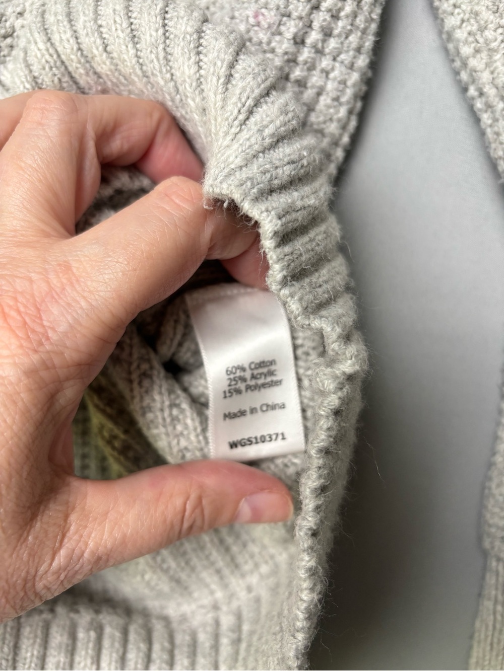 Market & Spruce Gray Chunky Knit Cowl Neck Sweater Cozy Oversized Thumbhole M - Picture 8 of 11